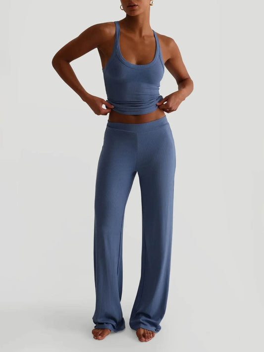 Ribbed Tank and High-Waisted Pants Active Set Blue Trendsi 001aa9492bd6468bb34487de5ca6bb2d-Max-Origin