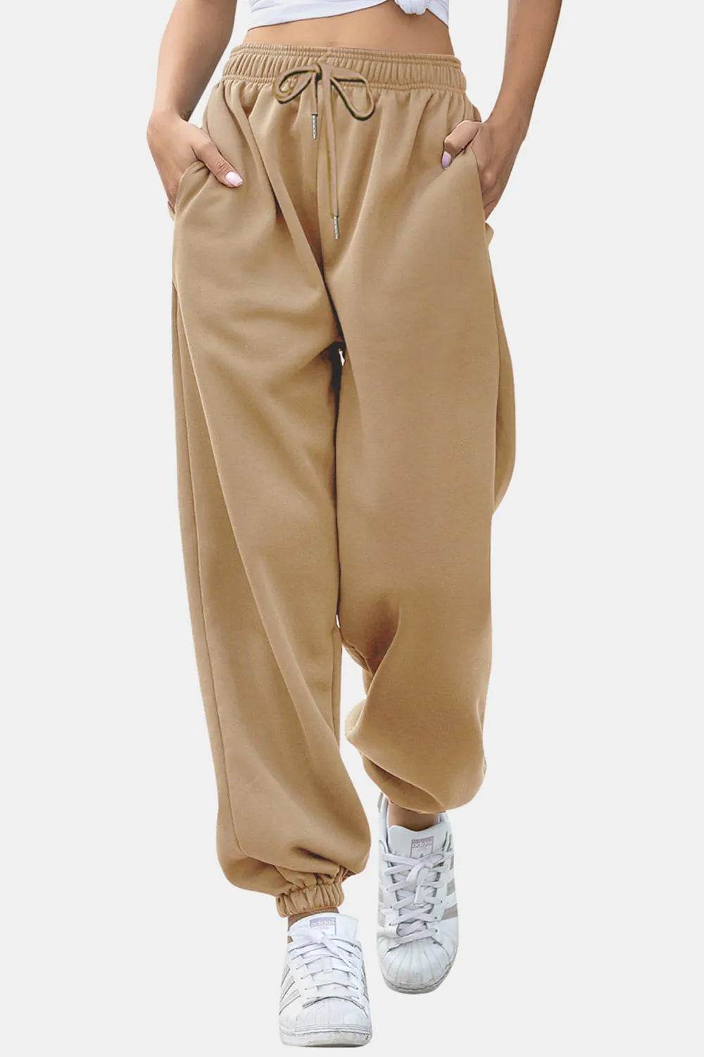 Elastic Waist Joggers with Pockets Tan Trendsi 001b16a8-7c62-4995-a6d3-e0544c6137c6-Max