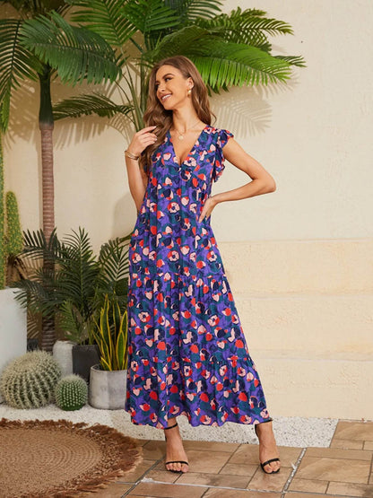 Floral V-Neck Cap Sleeve Summer Dress Purple Trendsi 001e5c79-5c00-4318-987c-6823952ef4c3-Max-Origin