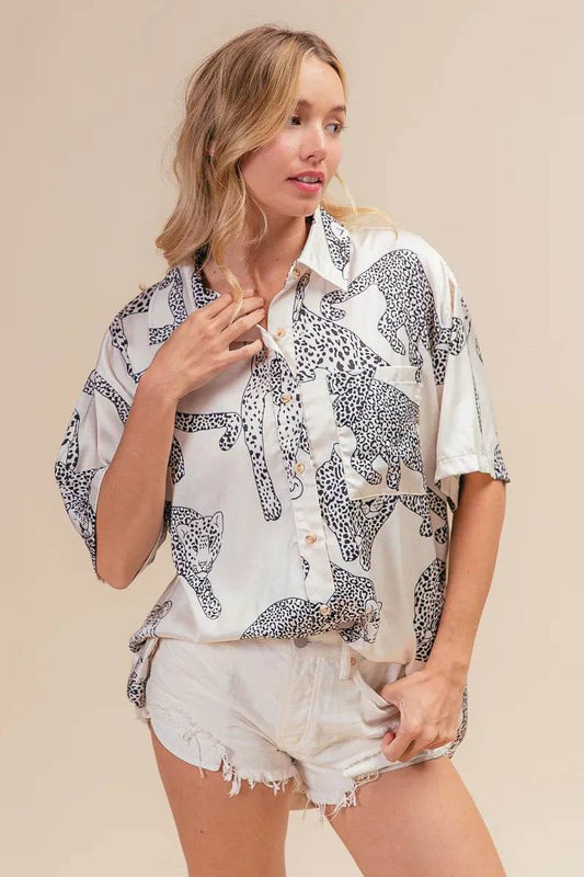 BiBi Leopard Print Short Sleeve Silky Satin Shirt Top Trendsi 005688cd4123480580ead9236d36a149-Max-Origin