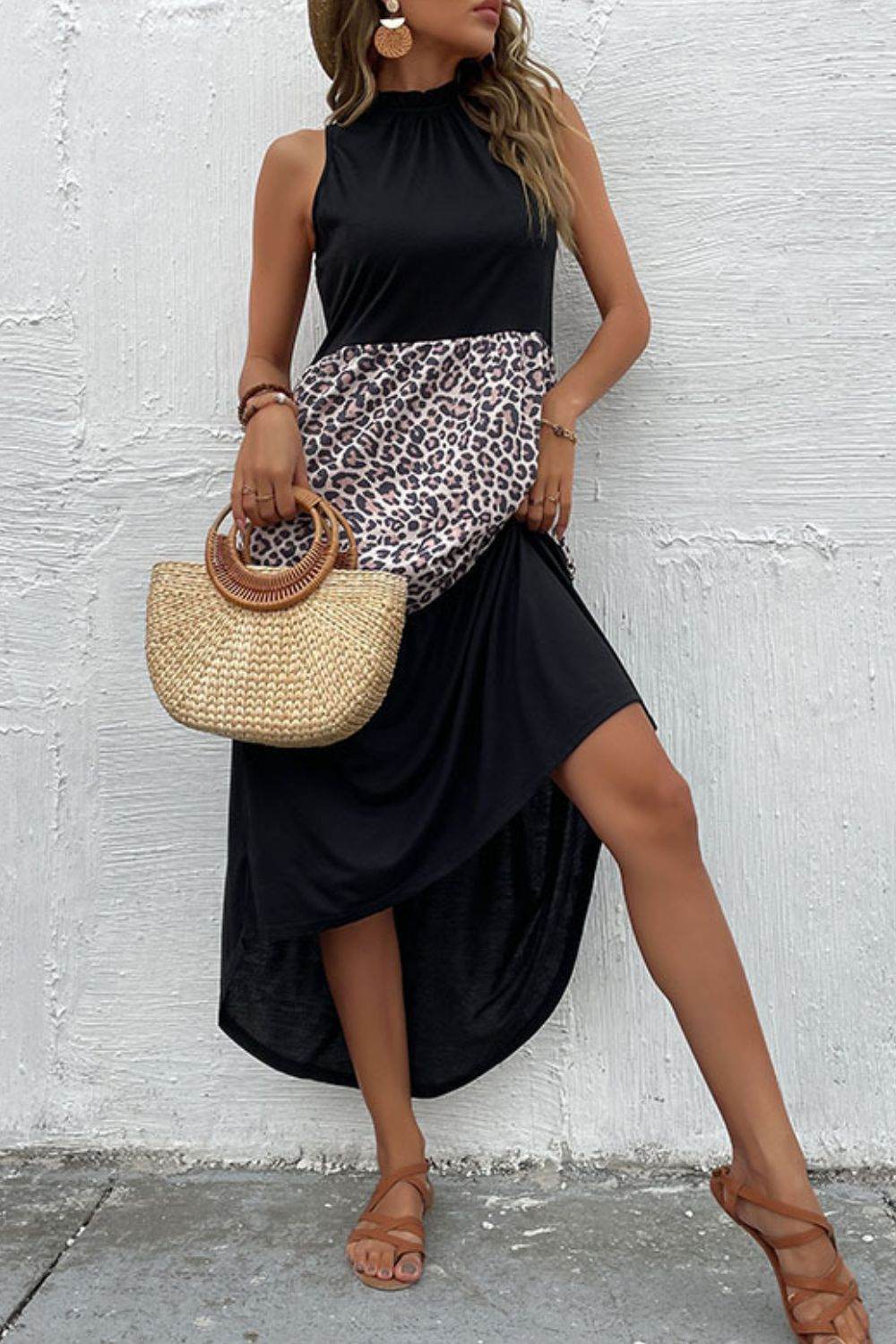 Perfee Leopard Contrast Sleeveless Maxi Dress Trendsi 005fe06489ab48eeb56a841edb2eb7fc-Max
