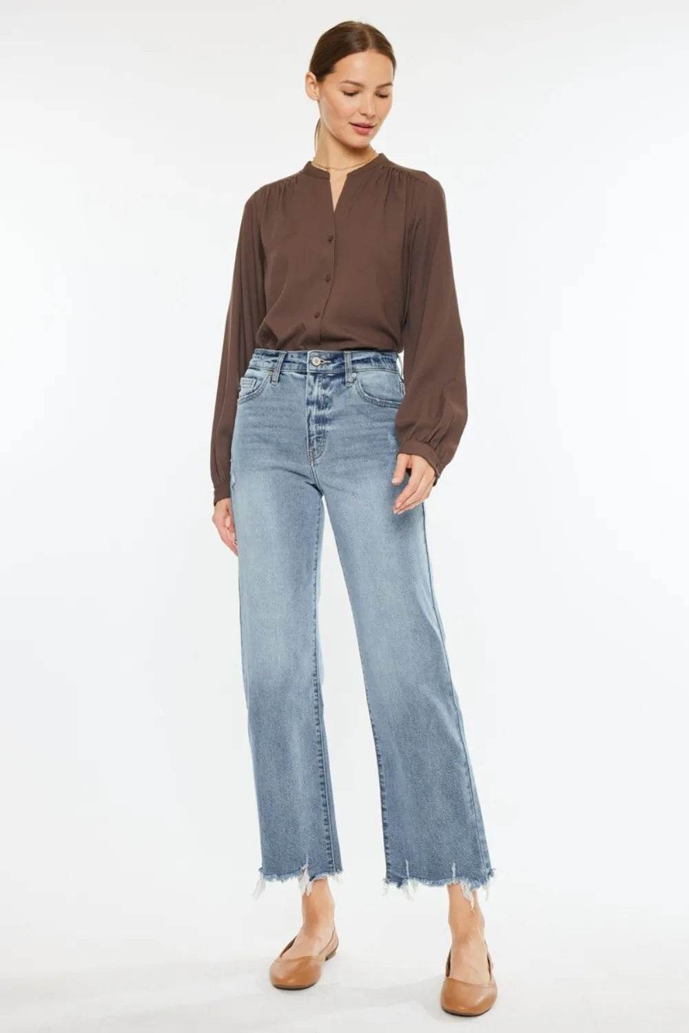 Kancan High Rise Slim Wide Leg Jeans Trendsi 0109127b-1ca7-4394-95ef-43860ca802bc-Max