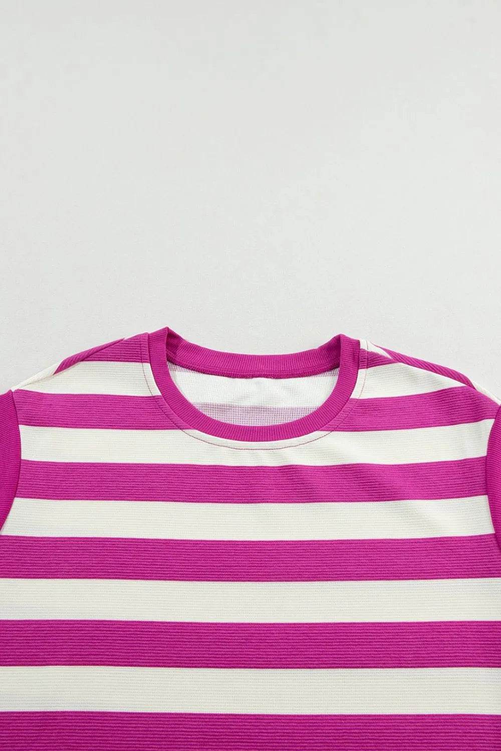 Stripe Cap Sleeve Pocketed Shift Tee Dress Trendsi 010f0c8b-fb7a-4912-a701-7b82e1abc73c-Max-Origin