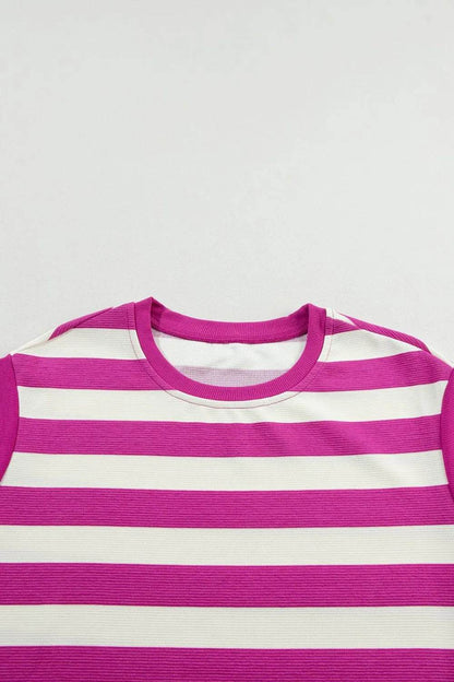 Stripe Cap Sleeve Pocketed Shift Tee Dress Trendsi 010f0c8b-fb7a-4912-a701-7b82e1abc73c-Max-Origin
