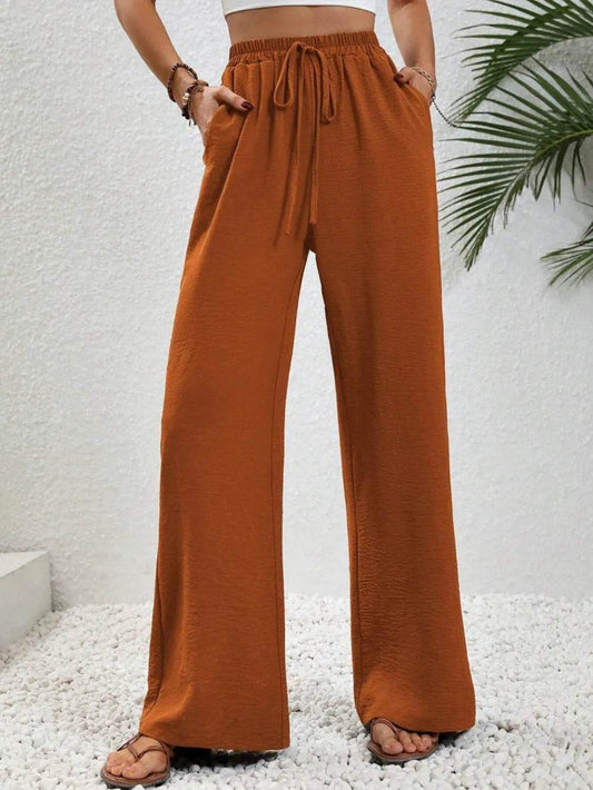 Wide Leg Drawstring Pants Caramel Trendsi 01220b82-0885-4024-94bf-7c0b17551e55-Max