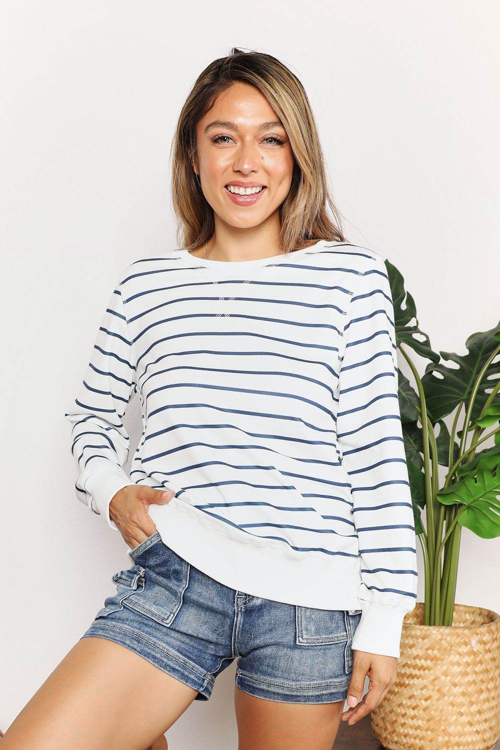 Double Take Striped Long Sleeve Round Neck Top Stripe Trendsi 0143ea76c5e04d2da1f1be5adbb8f0f2-Max