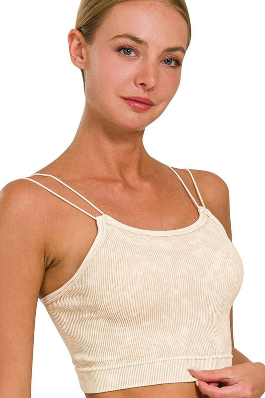 Zenana Washed Ribbed Seamless Double Strap Brami SAND BEIGE Trendsi 0156d489-92cc-46df-abba-c152fda12fa9-Max-Origin
