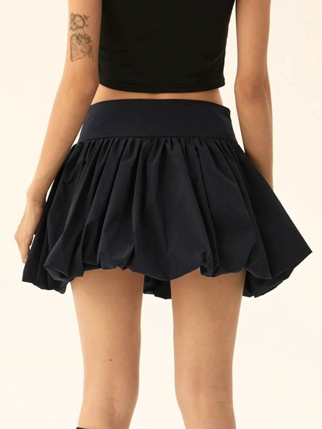 Ruched Bubble Hem Mini Skirt Trendsi 017a2e7a-217e-4078-8a88-86b269ed8b46-Max-Origin