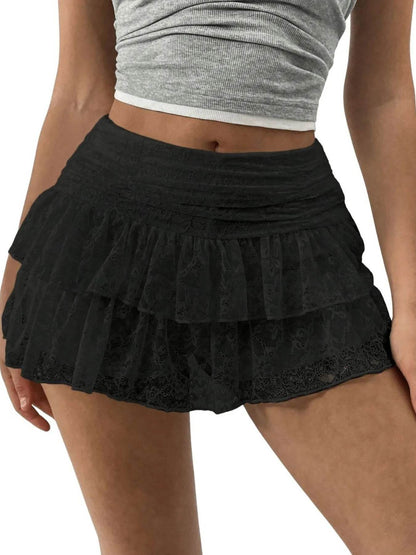 Lace Layered Mini Skirt Black Trendsi 01b75921-04a4-414b-b092-4efaf84c579d-Max-Origin