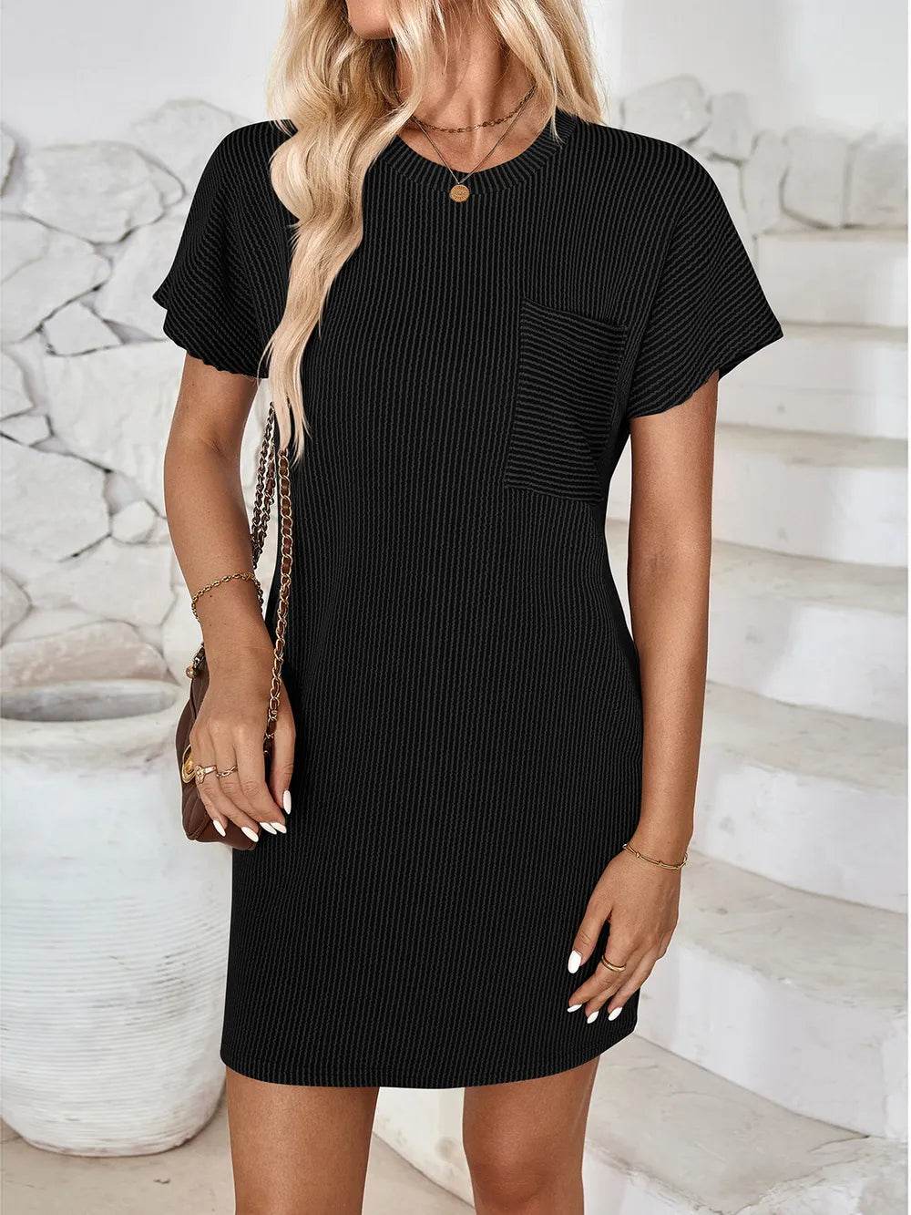 Lovelet Round Neck Short Sleeve Mini Dress Trendsi 01bbebfa-04ce-40df-8fe2-92df186cef81-Max