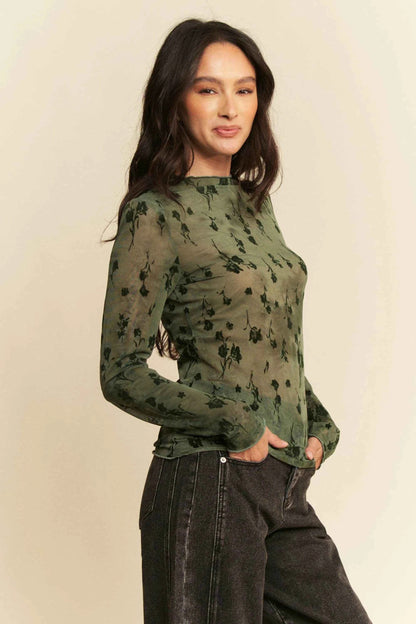 Davi & Dani Floral Mesh Long Sleeve Sheer Layering Top Trendsi 01ccb242c1824cd7abfc9638695ddf4c-Max-Origin