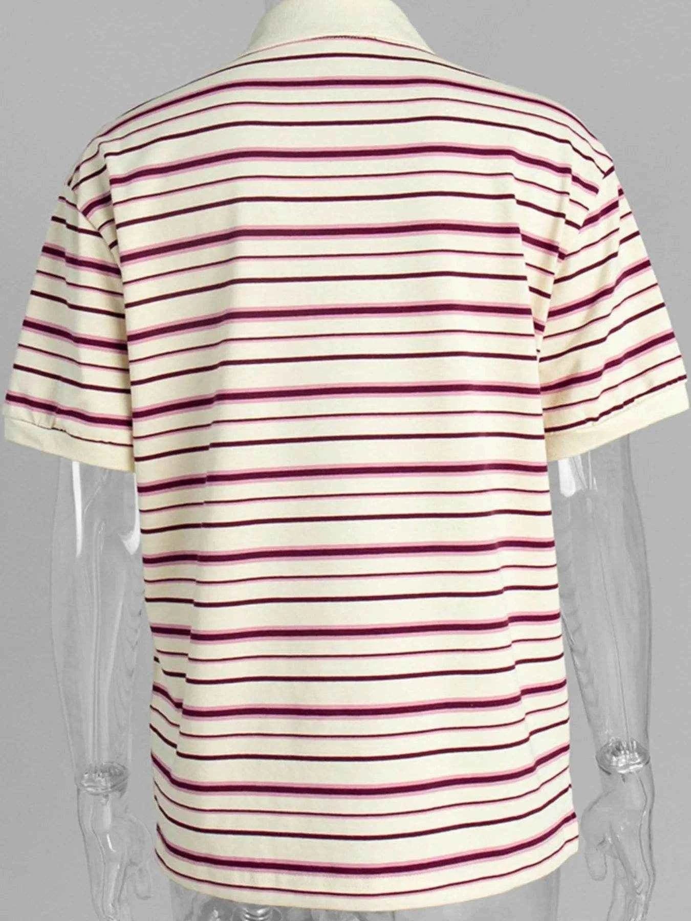 Striped Polo T-Shirt with Contrast Collar Trendsi 0204d512-62ed-4099-bc30-9e01592e2f20-Max-Origin