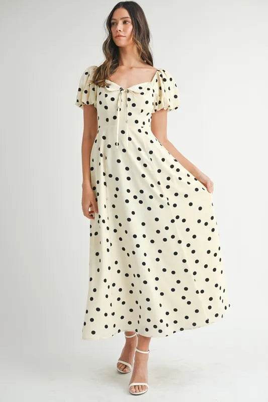 MABLE Polka Dot Puff Sleeve Midi Dress Cream Trendsi 0219f041643e43ae89135bdd9dbff3fb-Max-Origin