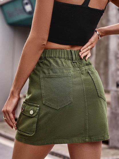 Denim Mini Skirt with Pockets Trendsi 021dad43aaad4b3bbc8386f97722507c-Max