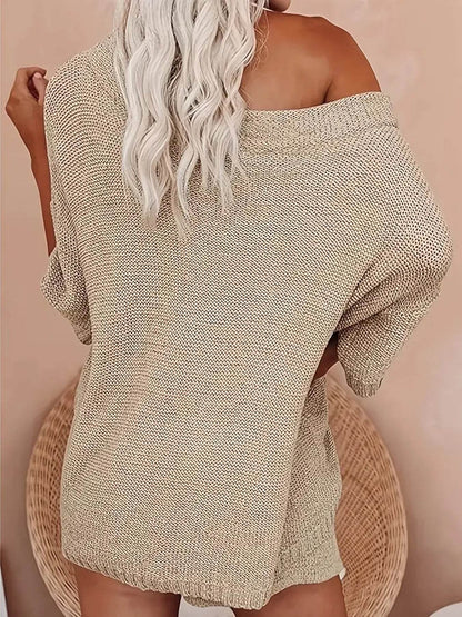 Boat Neck Oversize Top and Shorts Sweater Set Trendsi 0297e366-7282-471f-957e-c91e226a045a-Max-Origin