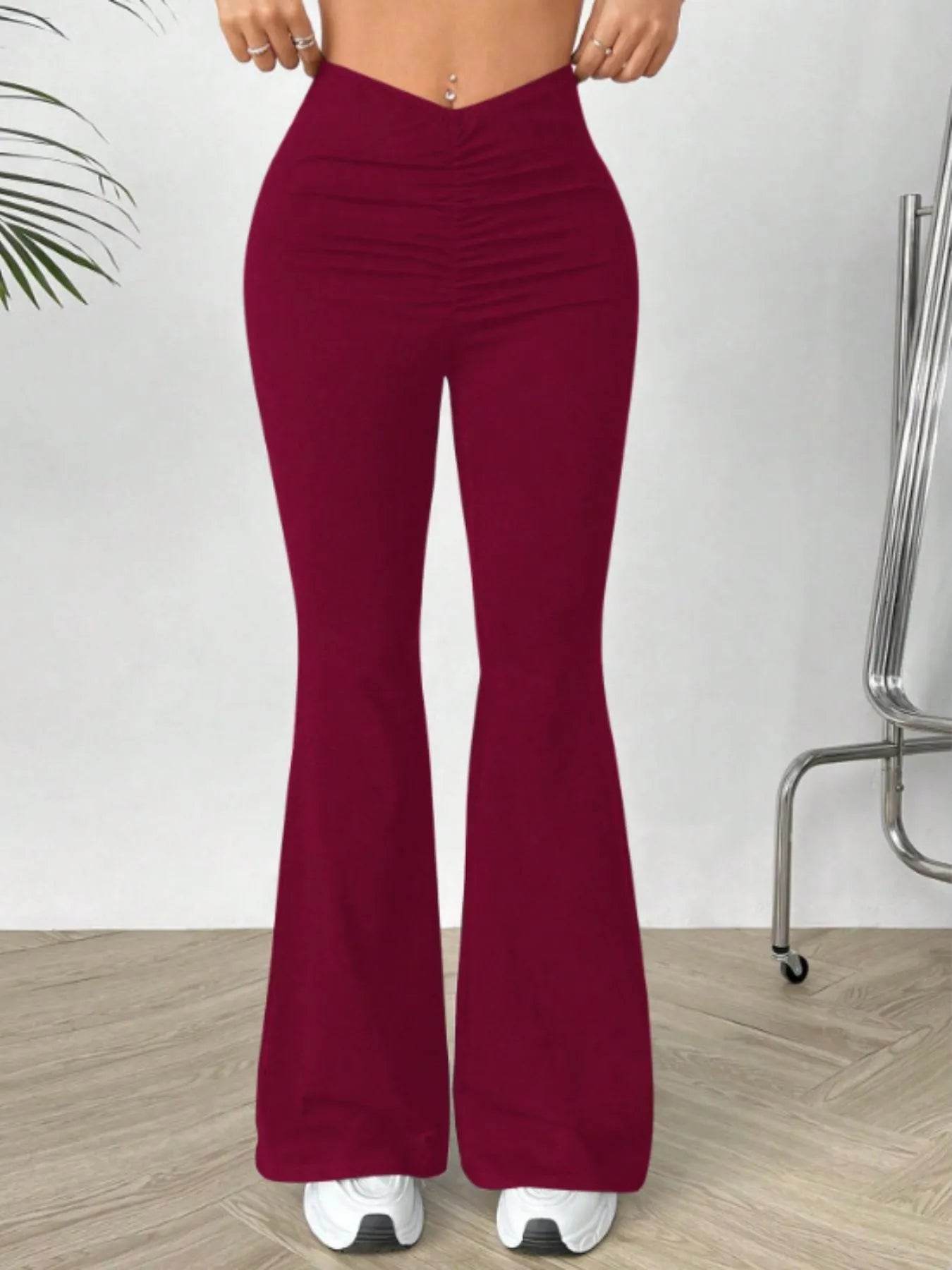 High Waisted Flare Pants Burgundy Trendsi 02abdb1b-8834-4548-b762-ff239d991c81-Max-Origin