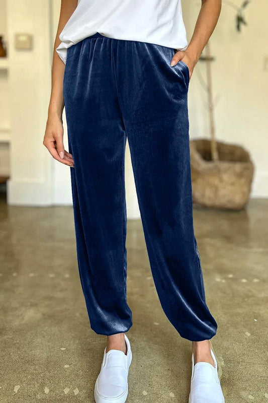 FAM-FAM Pocketed Elastic Waist Joggers Navy Trendsi 02bb6a6d-dfb7-4ad0-8dc7-b7eca5e516e6-Max
