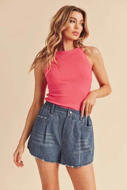 Aemi + Co Ribbed Round Neck Tank Trendsi 02bf9816-0085-44e3-a2c1-95e7b5914884-Max