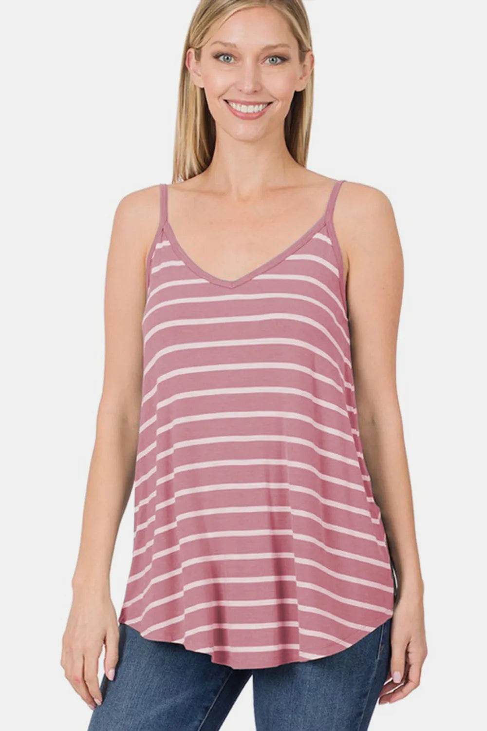 Zenana Striped Curved Hem Cami Trendsi 030bfe55-b0d5-4a44-85bf-a0e31934ec67-Max
