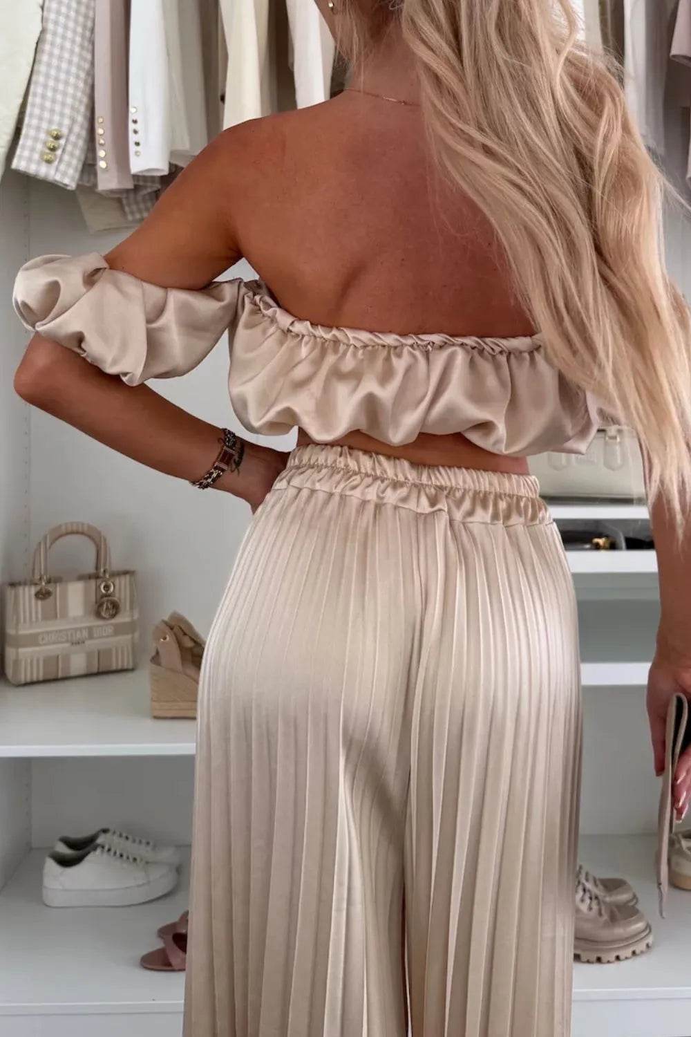 Off-Shoulder Top and Pleated Pants Set Trendsi 031259cf-0710-4224-801d-26239da5c79a-Max-Origin