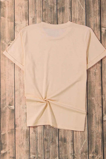 Pumpkin Round Neck Short Sleeve T-Shirt Trendsi 0318efbe-5745-4cbe-b91d-e62ba95c7ba5-Max