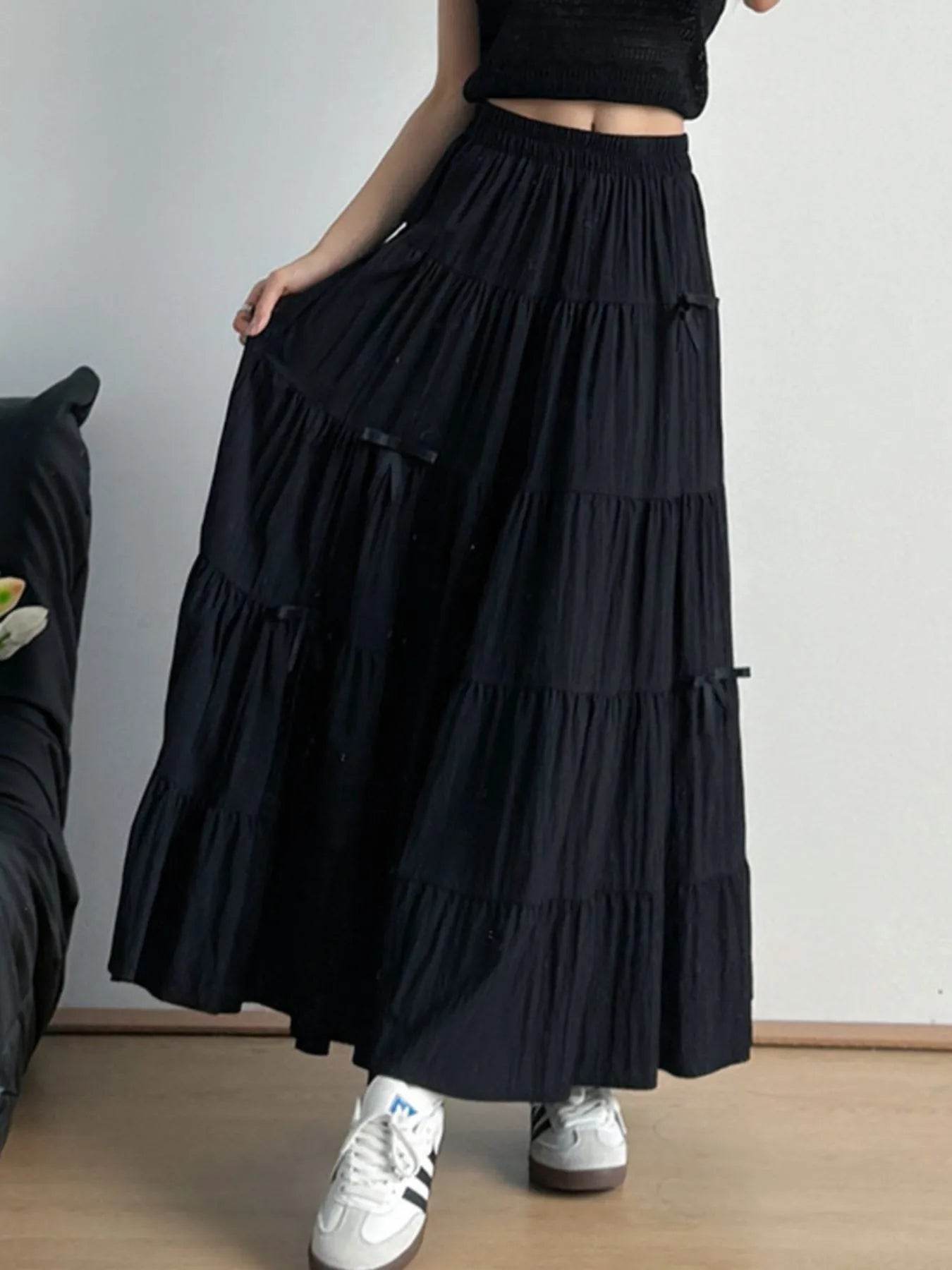 Tiered Elastic Waist Maxi Skirt Black Trendsi 0324d210-674c-43d9-9f47-107b434188e4-Max-Origin