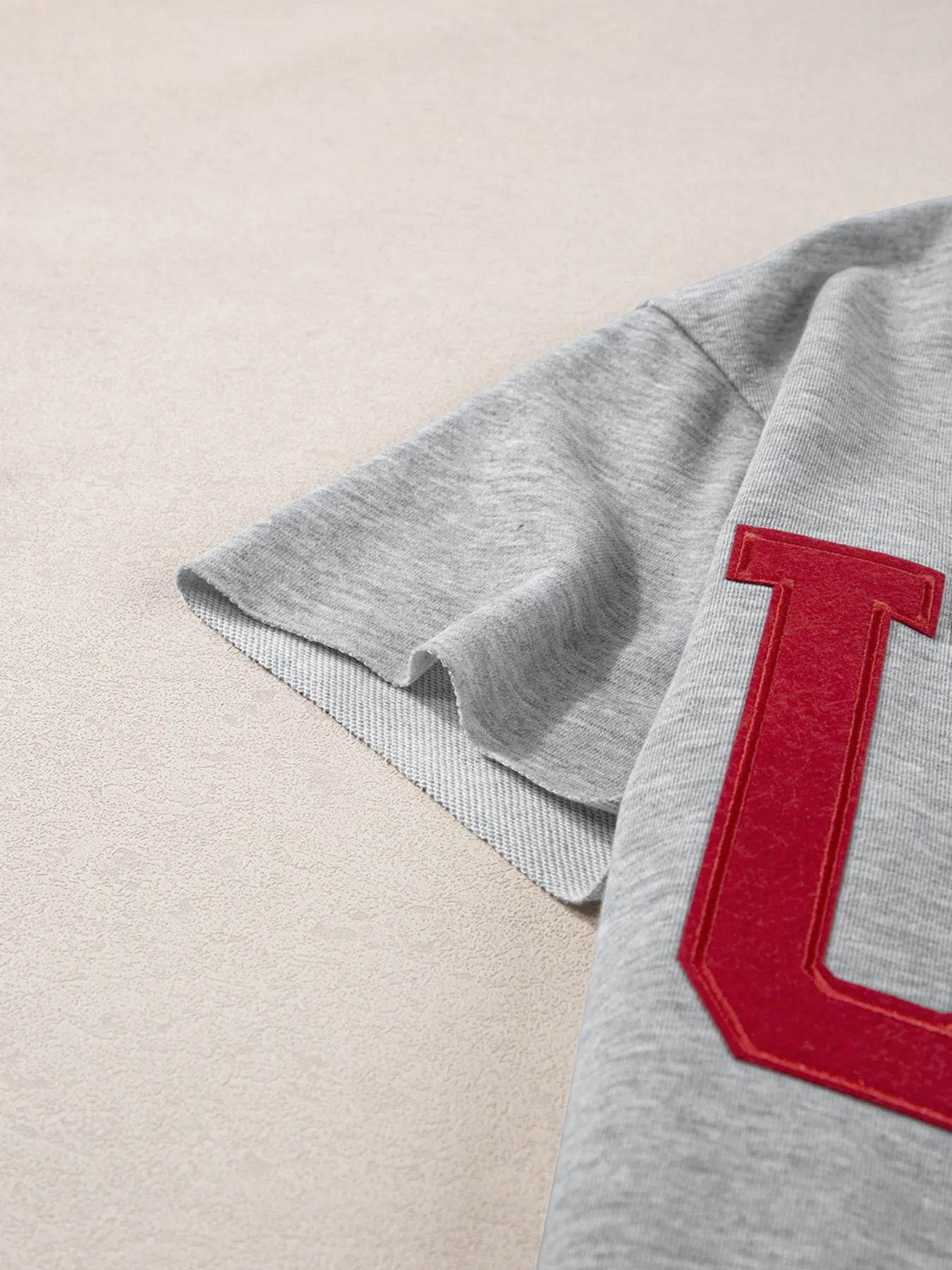 USA Lettering Patch Notched Neck T-Shirt Trendsi 0328f1dd055a4bd69f6435c0f8821ddf-Max-Origin