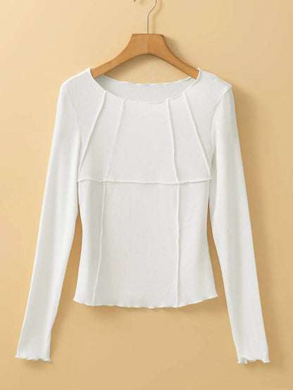 Exposed Seam Slim Fit Long Sleeve Top Trendsi 0389bf93aff5481197486e45cf056e70-Max-Origin