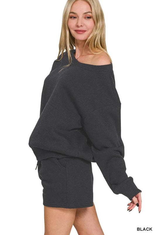 Zenana Fleece Boat Neck Sweatshirt and Shorts Set Trendsi 03c14905b1d04122be2cb2f2755e88df-Max-Origin