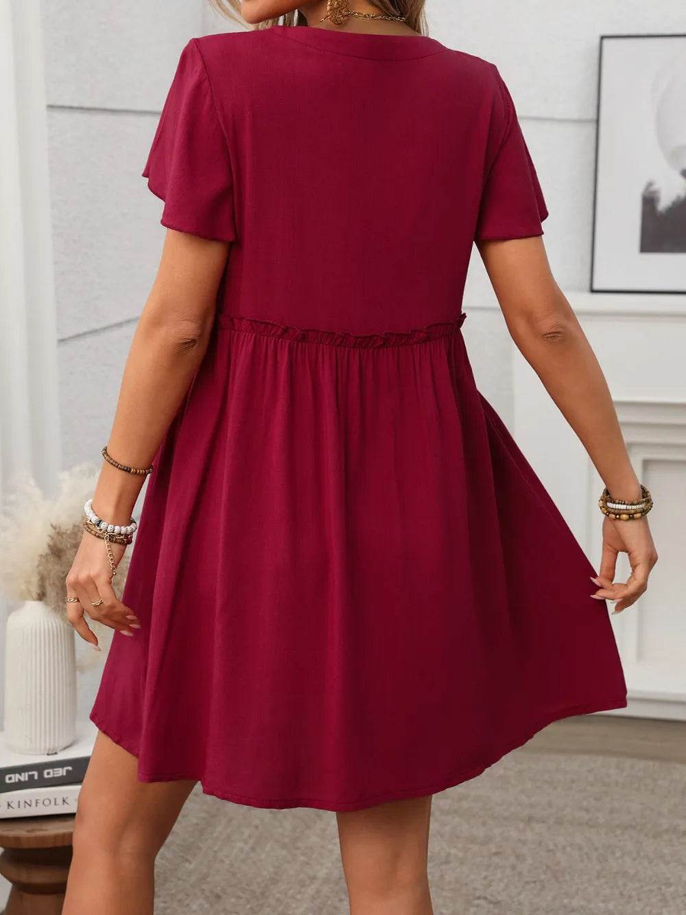 Button Front Flutter Sleeve Dress Trendsi 03dd3e8b-b5ab-4ce7-af58-b4c0fbe15933-Max