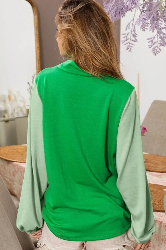 BiBi Ft Color Block Clover Cut Out Puff Sleeves Top Trendsi 0416e6a2-530e-4dbb-8a9a-5dc988a32b25-Max-Origin