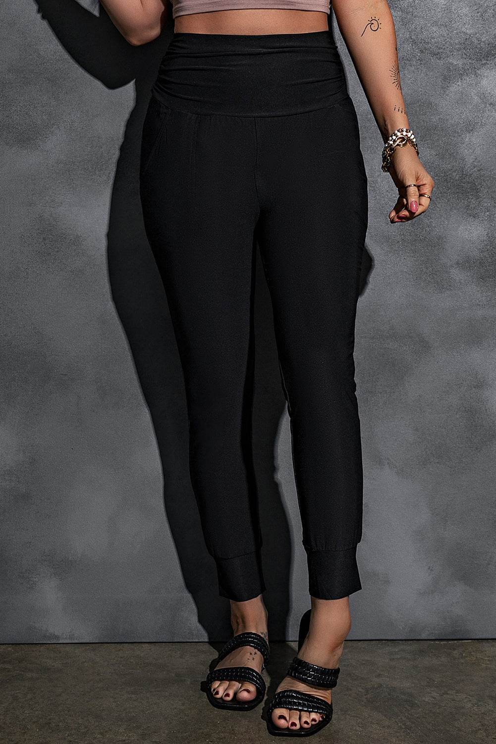 High-Rise Wide Waistband Joggers Trendsi 042ff8dc81a34ce493cafe0858436fd3-Max