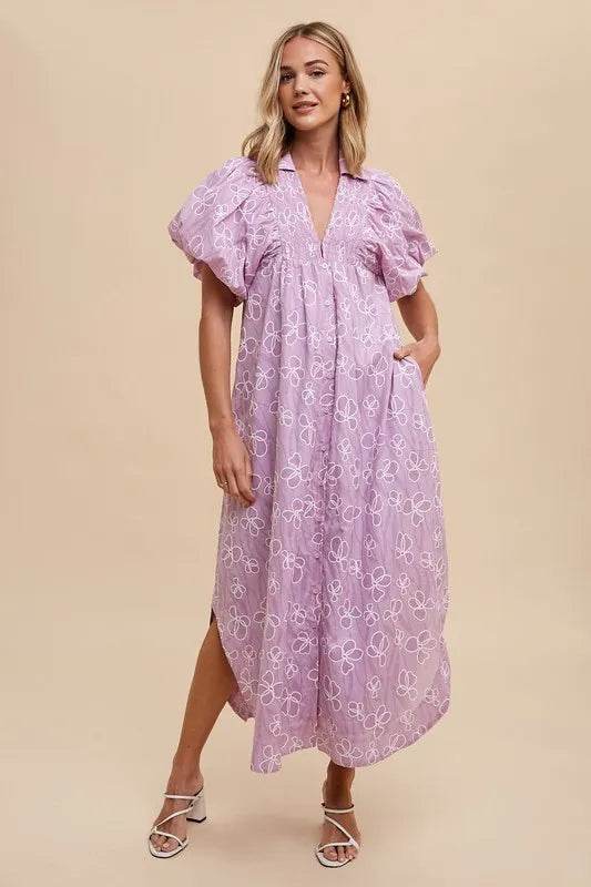 Annie Wear Floral Smock Detail Puff Sleeve Dress Trendsi 04307108-1bcc-410c-88f4-374f75ec63eb-Max