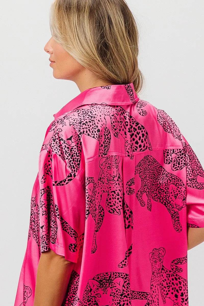 BiBi Leopard Print Short Sleeve Silky Satin Shirt Top Trendsi 04642c24e6bf410c9adf8d0328a9441f-Max-Origin