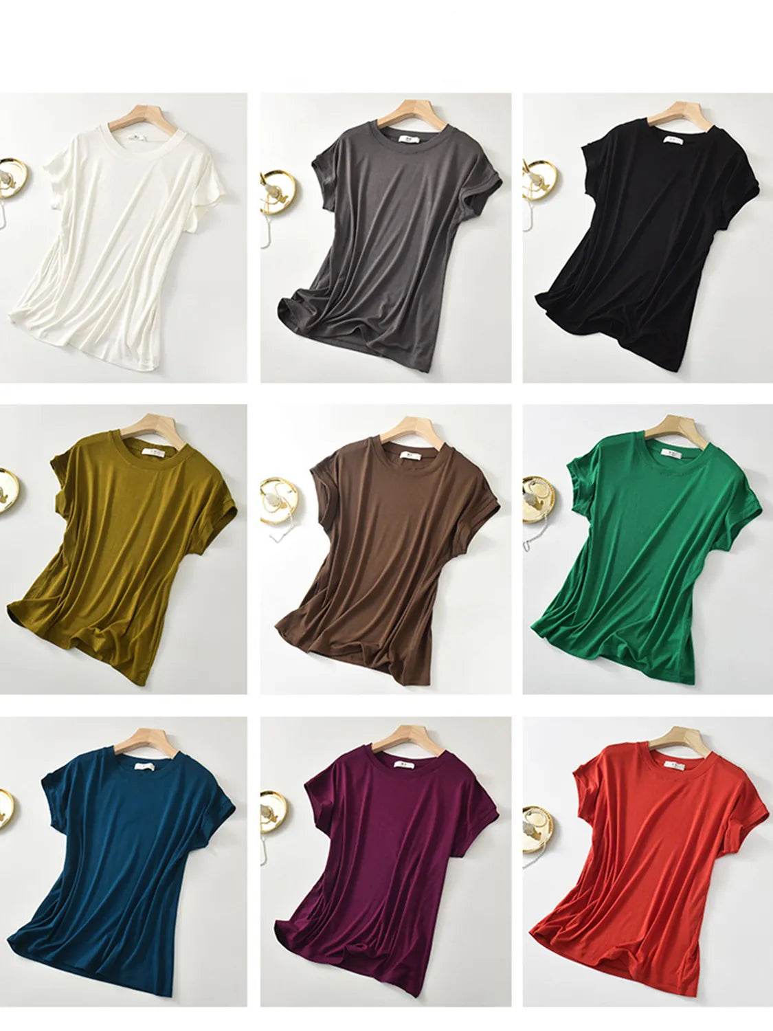 Round Neck Short Sleeve T-Shirt Trendsi 04800200-90e9-4d9b-9367-62bb53b55f5f-Max-Origin