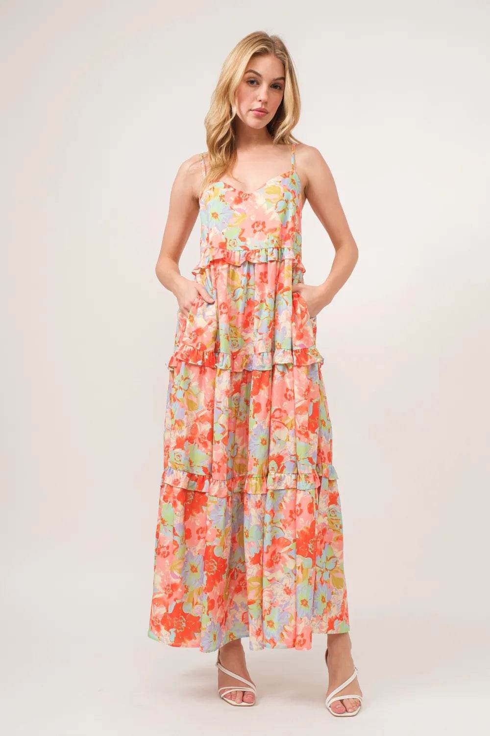 And The Why Floral Ruffled Tiered Maxi Adjustable Strap Cami Dress Trendsi 049eea21-5990-40f4-9dc7-60ae5a40c180-Max