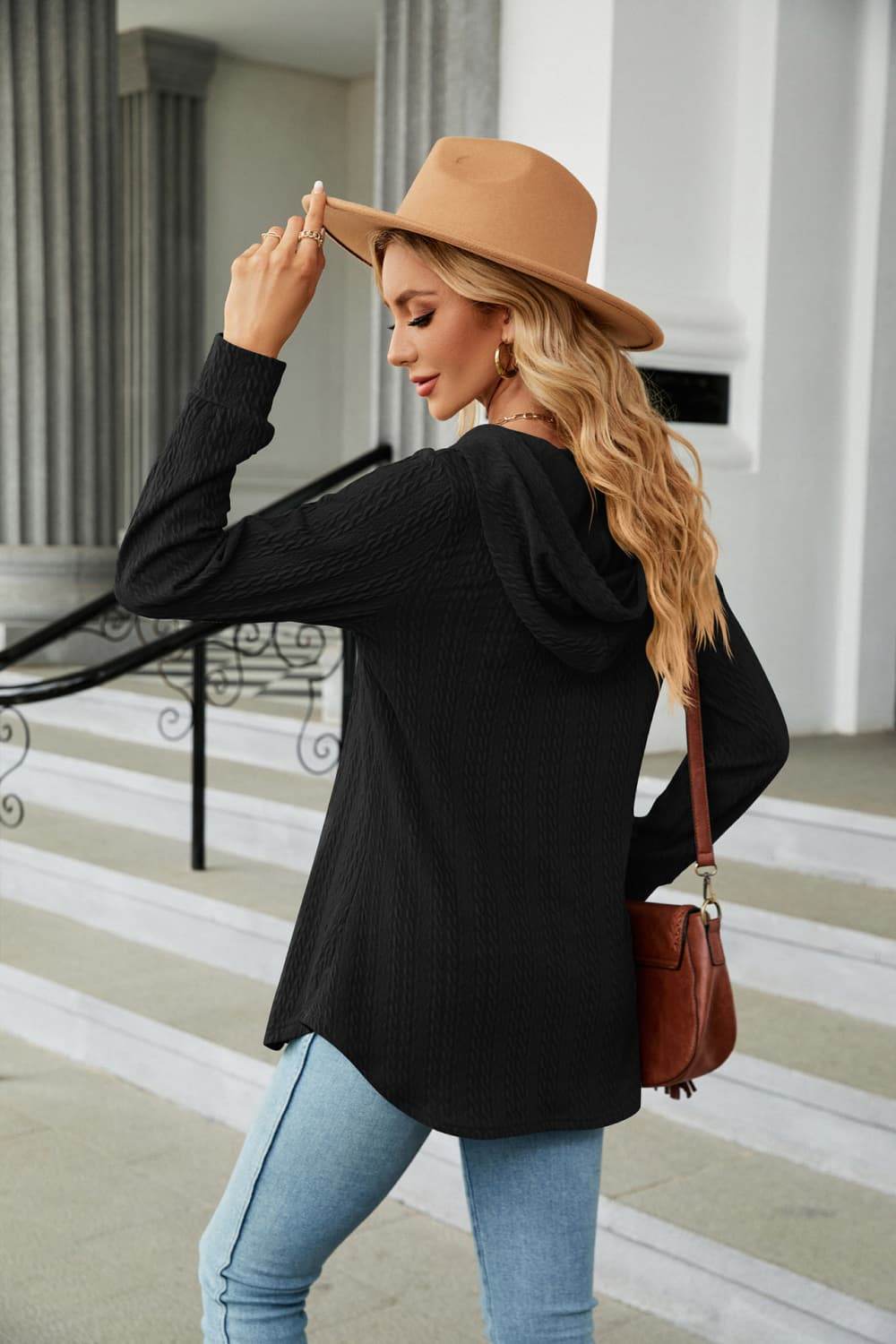 Long Sleeve Hooded Blouse Trendsi 05012ad501b7430789e7a57d264d0bea-Max
