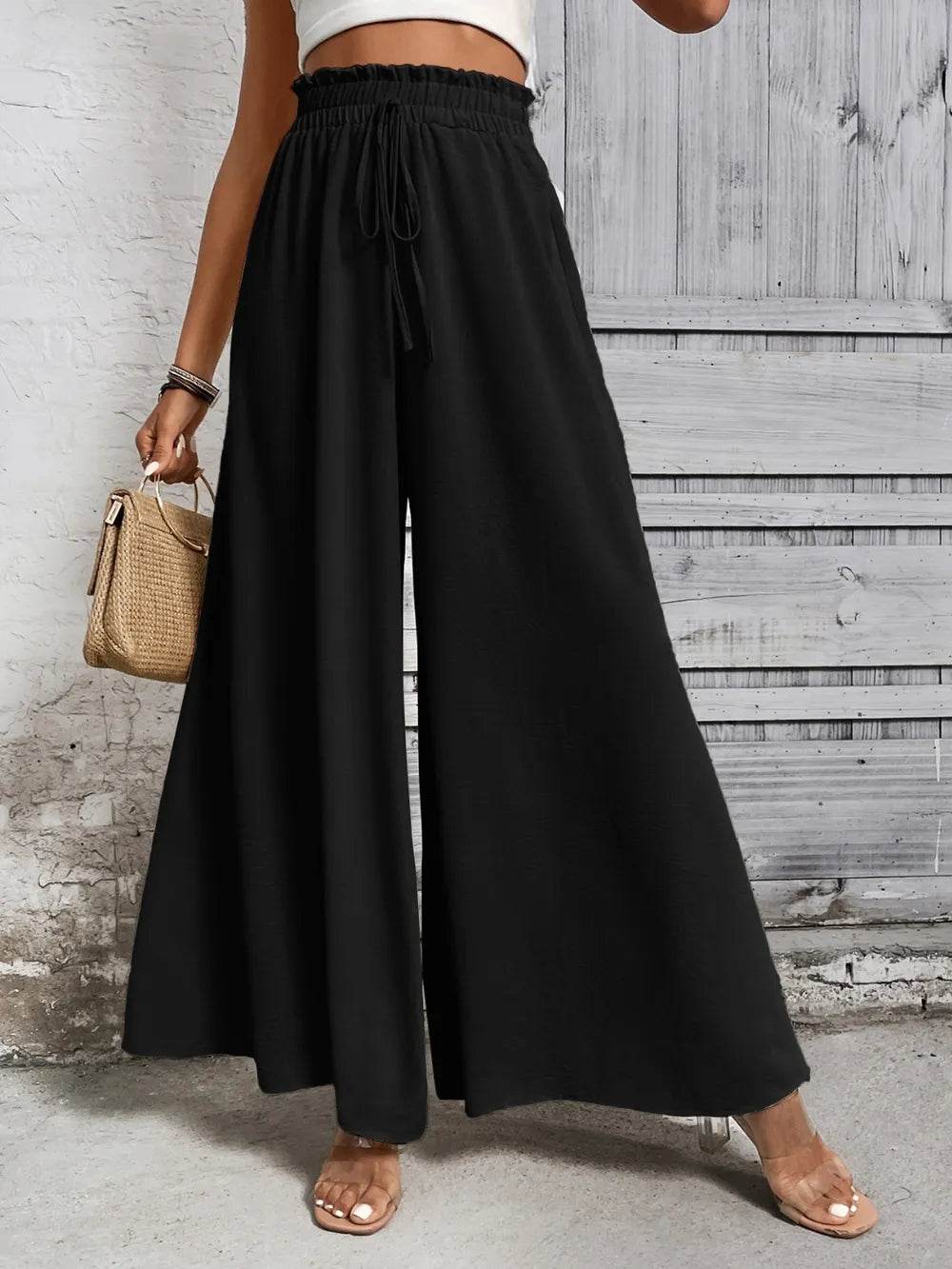 Honey Tied High Waist Wide Leg Pants Trendsi 054e5b23-5cb1-4b2b-9543-88c4674b8b5b-Max