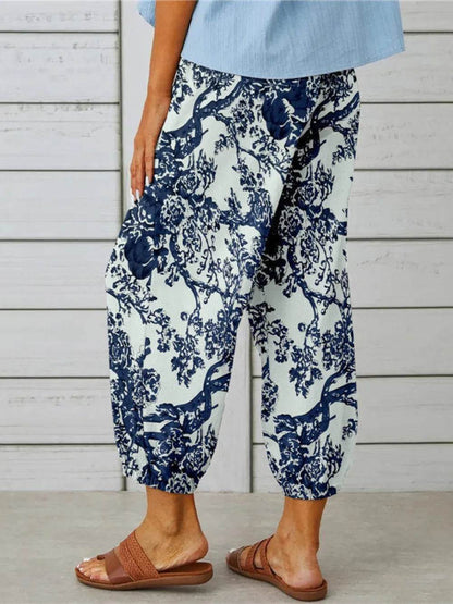 Printed Tied Cropped Pants Trendsi 0579f68306a74819837e82c745cb27c8-Max