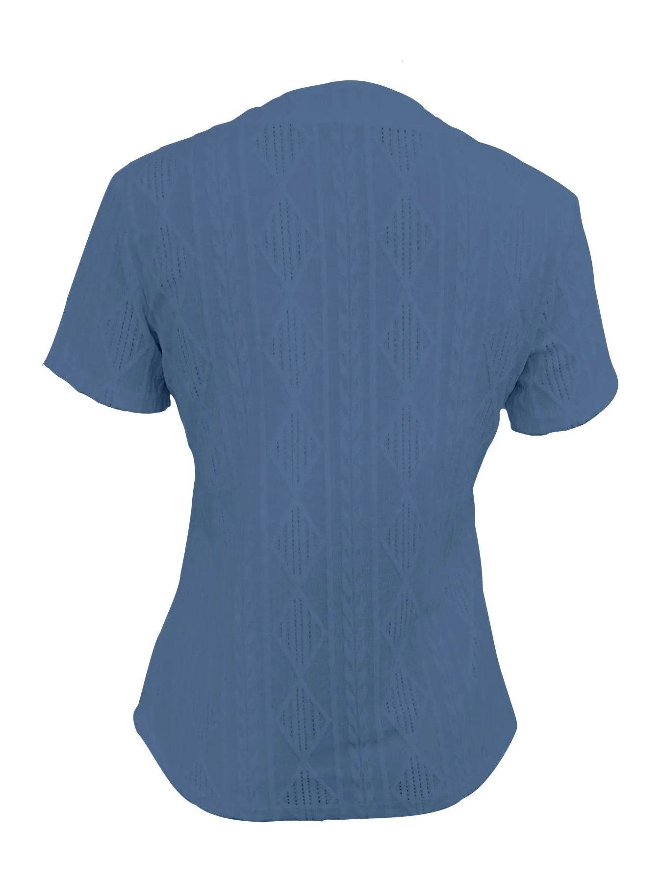 Textured Notched Short Sleeve Blouse Trendsi 05d847839d964334a17f05e7b13a1201-Max-Origin