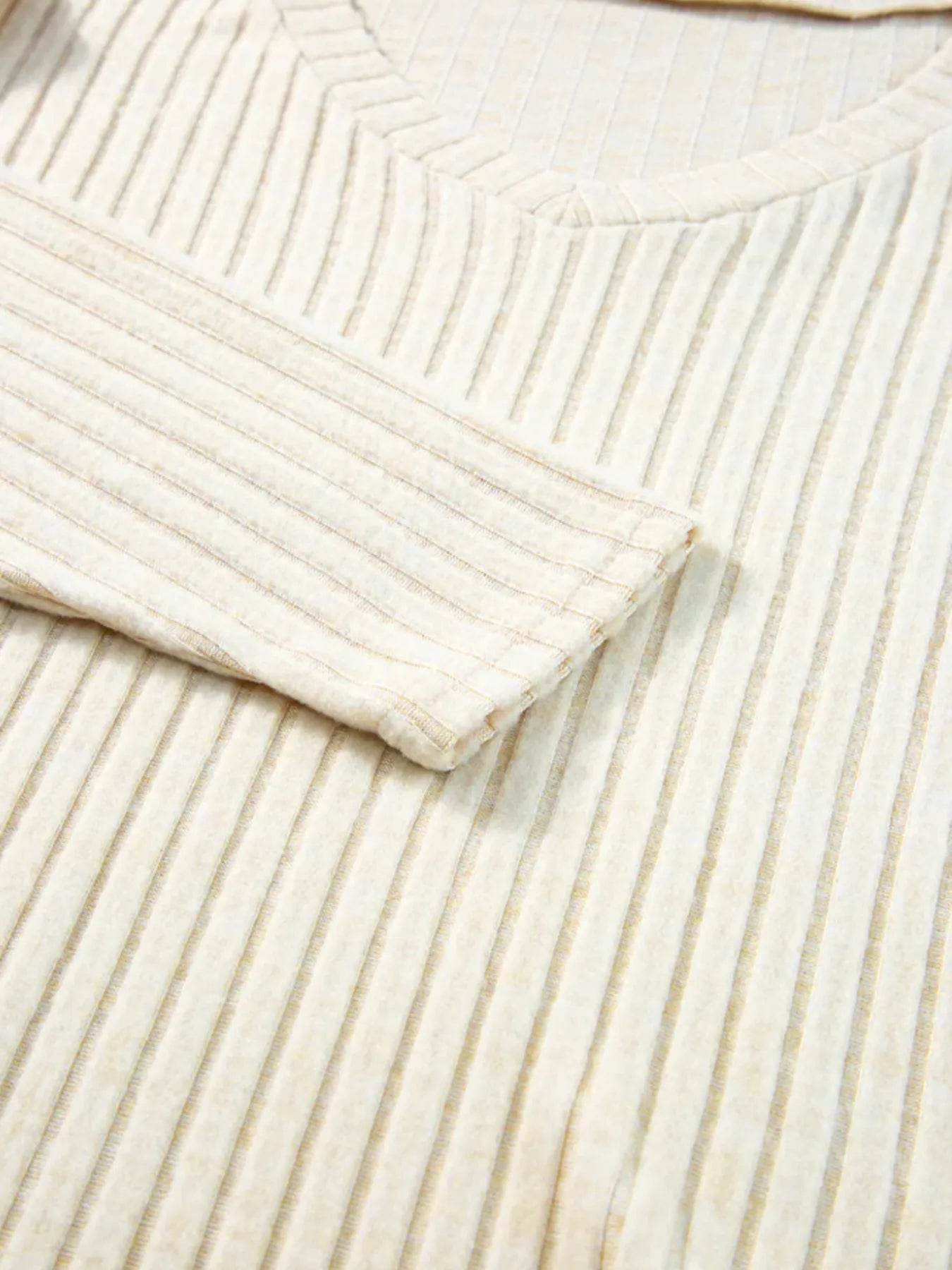 Ribbed Knit V-Neck Top and Pants Lounge Set Trendsi 061e63246b804ec28ab670d20aaae5cd-Max-Origin