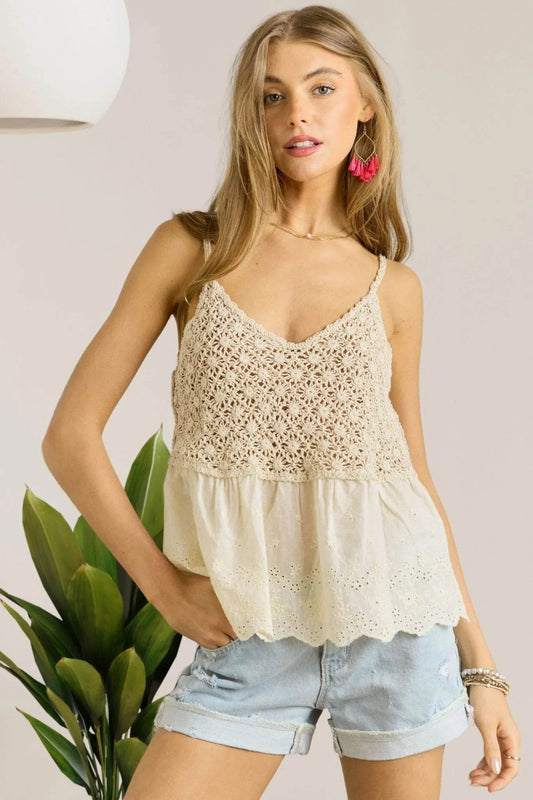 ADORA Crochet V Neck Tank Top BEIGE Trendsi 063b06c82bfe468e8d69fa7103708a2f-Max-Origin
