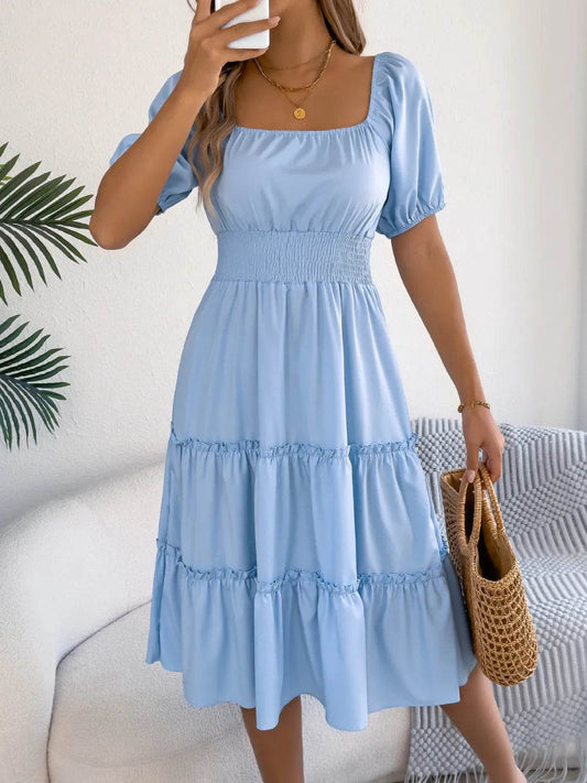 Square Neck Short Puff Sleeve Dress Trendsi 0694ce5b-e82b-404f-ab0b-1a41b3071c2a-Max-Origin