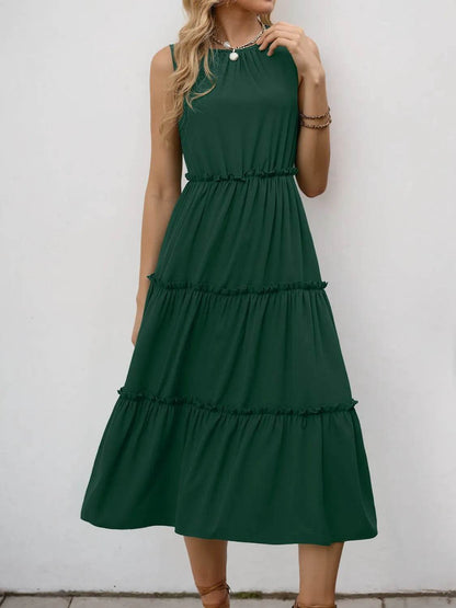 Frill Tiered Midi Dress Dark Green Trendsi 06a45bb7-ea69-4ebe-a0c0-de7bf50f05cb-Max-Origin