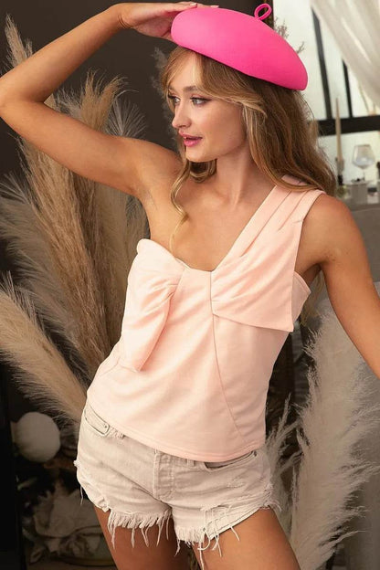 BiBi One Shoulder With Front Ribbon Detail Top Trendsi 06b57d0ec59a47ddb18c21371509c299-Max-Origin