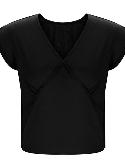 Deep V-Neck Cropped T-Shirt Trendsi 06b58439e2dc4e2f9985f9c4917ca1da-Max-Origin