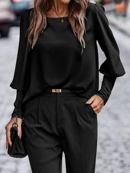 Round Neck Lantern Sleeve Blouse Black Trendsi 06d81a2d9eee444f9408c56a4c62afa7-Max