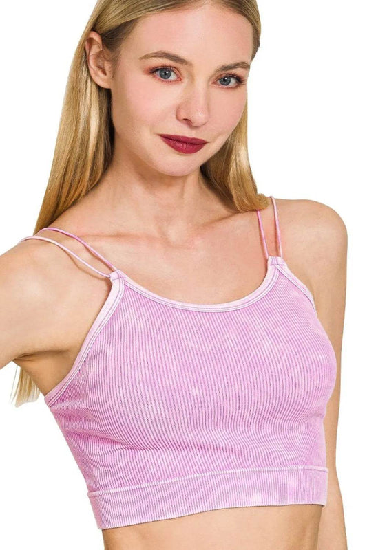 Zenana Washed Ribbed Seamless Double Strap Brami B LAVENDER Trendsi 06f3ee42-4735-430c-90fe-b2b7e185b2fa-Max-Origin
