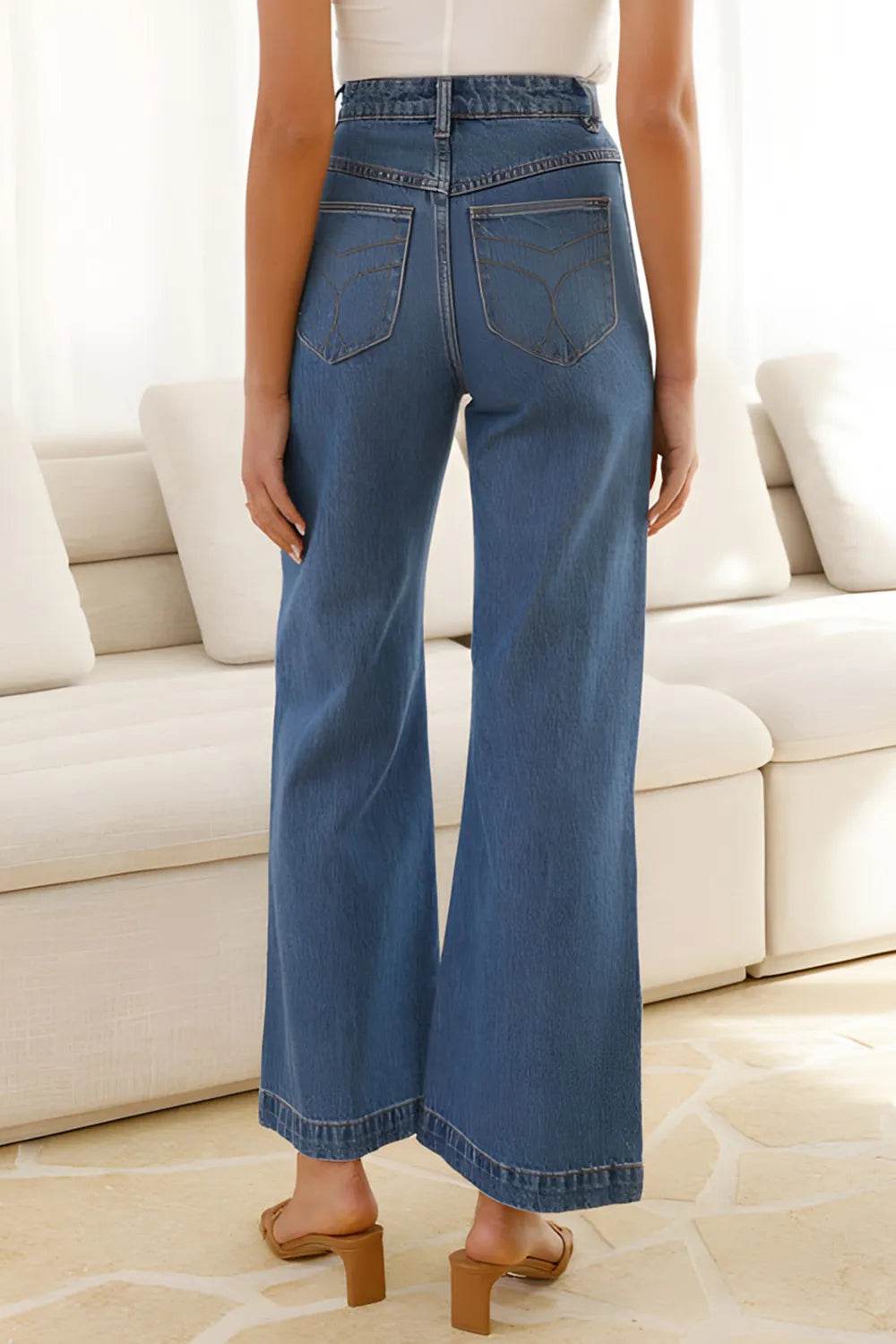 High Waist Bootcut Jeans with Pockets Trendsi 0724798c-8095-40f5-86a2-4f4018c1a6de-Max