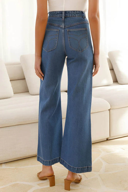 High Waist Bootcut Jeans with Pockets Trendsi 0724798c-8095-40f5-86a2-4f4018c1a6de-Max